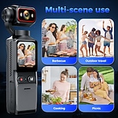 voordelige Actiecamera-4K HD actiecamera met 180° draaibare lens, beeldstabilisatie, 1,9 inch scherm, 2000 mAh batterij, lichtgewicht, ideaal voor vloggen. &amp;reis- en vlogapparatuur: strak design, duurzame constructie,