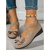 tanie Buty na płaskim obcasie damskie-Damskie Codzienny Niski obcas Okrągły palec u nogi Codzienny Sztuczny zamsz Mokasyny Migdałowy Czarny Niebieski