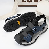 cheap Outdoor Sandals-Men's Navy Blue Sporty Sandals – Lightweight and Durable with Velcro and Adjustable Fit, Perfect for Outdoor Adventures