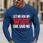  San Valentino Per uomo Gergo divertente moglie Maglietta Manica Lunga maglietta Stampa 3D Girocollo Camicia Moda Quotidiano Essenziale Casuale Quotidiano Streetwear Blu Nero Verde Estate Primavera