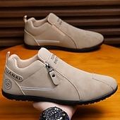 economico Scarpe Casual Slip-On-scarpe slip-on beige da uomo con tomaia morbida: comode scarpe da tutti i giorni per un abbigliamento casual e un comfort che dura tutto il giorno