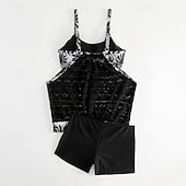 abordables Surfing Tankinis &amp; Bikinis-Mujer Traje de baño con estampado floral Traje de baño Tankini Floral Elástico Sin Mangas Bañadores Surf Playa Vocación Verano