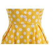baratos Dresses-1950s Retro Vintage Rockabilly Midi Swing Dress Flare Dress Short Sleeves Polka dots Fit &amp; Flare Fancy Dress Women's Carnival Valentine's Day Casual Homecoming Retro Theme Party Adults' Dress Spring