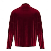 Недорогие основные футболки-Муж. Футболка Длинный рукав Вырез под горло Осень Наступила зима Все сезоны Сплошной цвет Традиционный / винтаж На каждый день Рюши Повседневные Дом на открытом воздухе Винный Черный Белый