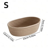 economico Portagioie e porta trucchi-eleganti cestini ovali in tessuto intrecciato con corda - organizer da scrivania pieghevoli e decorativi per cosmetici e snack &amp;chiavi con elegante design a forma di barca, senza stampa, facile
