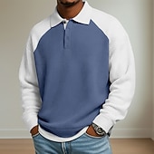  Férfi Gofris pólóingek Szabadtéri Hétköznapi Hajtóka Hosszú ujj Divat Modern Tömör szín Kötött Tavasz & Ősz Minden évszak Laza öltözet Fekete Sötétkék Bíbor Szürke Világoskék Gofris pólóingek