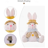 economico Pasqua-Confezione da 2 statuine di coniglietti luminosi creativi pasquali, decorazioni di coniglietti illuminati a forma di cartone animato per vetrine, decorazioni per l'atmosfera pasquale e regali per le