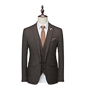 رخيصةأون أزياء الرجال من عشرينيات القرن العشرين-عتيق / معتق الهدر 20S عشرينيات بدلة ثلاث قطع بنطلون بدلة غاتسبي العظيم انسان محترم رجل العصابات رفقاء العريس ملابس تنكرية رجالي حفلة تنكرية زفاف ضيف حفل زفاف حفل / مساء للبالغين معطف بنطلونات صدار