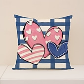 cheap Throw Pillows,Inserts &amp; Covers-Valentine's Day Pillow Cover, Heart Print Decorative Cushion for Sofa, Bedroom, Living Room, Perfect for Creating a Romantic Holiday Atmosphere, Cozy Accent Pillow for Home Decor