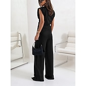 Χαμηλού Κόστους Γυναικείες φόρμες μπλούζας-Γυναικεία Σετ παντελονιών Τοπ μπολερό Αμάνικο Στρογγυλή Ψηλή Λαιμόκοψη Συμπαγές Χρώμα Κομψό Μοντέρνα Κομψό στυλ street Causal Καθημερινά ΕΞΩΤΕΡΙΚΟΥ ΧΩΡΟΥ Σκούρο γκρι Μαύρο Λευκό Καλοκαίρι