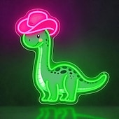 levne Dekorativní světla-dinosaurus ještěrka kreslený led neonový nápis stmívatelný USB napájení pro nástěnnou dekoraci do interiéru ložnice obývací pokoj jídelna herní osvětlení chlapeckého pokoje mužská jeskyně skvělý dárek