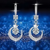 cheap Earrings-1 Pair Earrings For Women's Cubic Zirconia Daily Street Alloy Monogram Moon Star