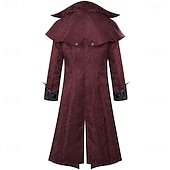 economico Capispalla-Retrò Vintage Rococò Medievale Cappotto Smoking Frac Lunghe Costume Per uomo Reale Halloween Carnevale Feste LARP Fiera Rinascimentale Adulti Cappotto