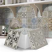 olcso Falmatricák-12 db 15 cm-es csempematrica, öntapadós, levehető marokkói talavera csempe, vízálló konyhabútor, lépcsőház, lakberendezés