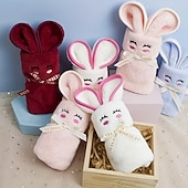 billiga påsk-4-delat presentset med påskhare och handdukar - - mjukt pastellrosa/beige/vita/lila kaniner med hjärtformade öron &amp;ögonlock perfekta för duschar, bröllop, födelsedagar, bad (moderna handdukar med