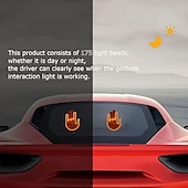 זול תליונים וקישוטים לרכב-אור מחוות אצבע לרכב רב תפקודי אזהרת רכב אור נגד התנגשות מאחור אור מחוות יד אינטראקטיבית אור רכב led מחוות אצבע אור לחלון אחורי כיף אינטראקטיבי led מחוות h