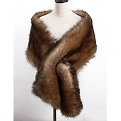 preiswerte Pelzschals-Kunstpelz-Umhänge Damenumhang Elegant Vintage Ärmellos Kunstpelz Hochzeit Schals Mit Unifarbe Für Party Herbst