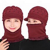 billiga Hattar-Dam Hatt Vinter hattar Vindtät Varm Dagligen Utomhus Gata Stickad Ren färg