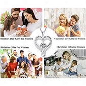 levne Dárkové předměty-Náhrdelník "To My Love", náhrdelník z nerezové oceli pro ženy, dřevěná světelná dárková krabička, dárek pro manželku ke dni matek, Valentýna, výročí svatby, laserově gravírovaný vícevrstvý přívěsek