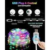 abordables Guirlandes lumineuses USB-Guirlande lumineuse colorée Bluetooth App étanche en fil de cuir effet coloré de course de chevaux guirlande féerique lumières décoratives d'ambiance pour arbres mariage festival fête du Nouvel An