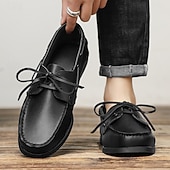 preiswerte Bootsschuhe-Schwarze Herren-Schnürschuhe, bequeme Hochzeitsschuhe für Trauzeugen, stilvolle und legere Schuhe für Hochzeitsfeiern und halbformelle Hochzeitsveranstaltungen