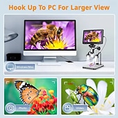 abordables Microscopes et endoscopes-Microscope numérique professionnel USB HD à grossissement 1200x, avec éclairage LED 8 LED, idéal pour la réparation.