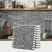 abordables Pegatinas de pared-Azulejos autoadhesivos de mármol para salpicadero, 10 hojas, para cocina, lavadero, caravana, alquiler, 12 x 12 pulgadas