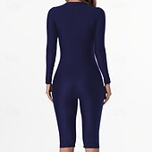 preiswerte One Pieces Rash Guards-Damen Anti UV Shirt Badeanzug Einteilige Patchwork Reißverschluss UV Schutz Hohe Elastizität Langarm Bademode Surfen Tauchen Schnorcheln Sommer