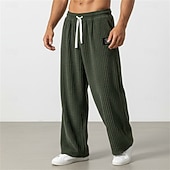 economico Gamba Dritta-Per uomo Pantaloni da tuta Pantaloni Pantaloni in velluto a coste Pantaloni Larghi Pantaloni della tuta a gamba dritta Coulisse Elastico in vita Tinta unica Comodità Lunghezza intera Casuale