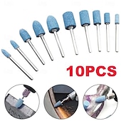 cheap Hand Tools-10 Pack 1/8 Shank Abrasive Mounted Stone Grinding Bits Sanding Drill Bit for Rotary Tool Flap Wheel for Grinding Polishing Deburring Ferrous Metal