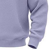 abordables Sudaderas Básicas_-Hombre Sudadera Sudadera con estampado de gofres Sudadera Con Capucha Blanco Cuello Barco Plano Con Texturas Casual Diario Deporte Ropa de calle Fresco Ropa deportiva Primavera &amp; Otoño Ropa Sudaderas