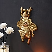 voordelige muur sculpturen-Wanddecoratie van een vliegende bij van hars, een uniek hangend ornament met insectenthema, perfect voor feestdecoratie, kamerdecoratie, woonaccessoires en wanddecoratie met een natuurlijke