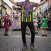 זול נעלי גברים-סניקרס ספורטיביות צבעוניות לגברים לחג המולד נעליים קלות עם ספיגת זעזועים לאירועי קרנבל מצעדים הליכה חיצונית טיולים וספורט יומיומי