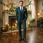 cheap Men's 1920s Costumes-Roaring 20s 1920s Three Piece Suit Suit Trousers The Great Gatsby Fancy Dress Men's Kings Day Masquerade Party Wedding Masquerade Adults' Coat Vest Pants
