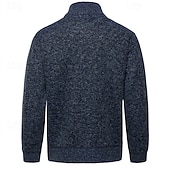 billige cardigangenser for menn-Herre Genser Cardigan Genser Glidelås genser Riflet Strikke Vanlige topper Strikket Helfarge Høyhalset Nøytral Mote Avslappet Dagligdagstøy Klær Høst Vinter Navyblå M L XL