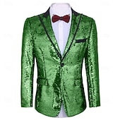 economico Cime-Retrò Vintage Anni '80 Metallico Lucido Smoking Completi &amp; Blazer Disco Paillettes Costume Per uomo Costume di Carnevale Natale Halloween Carnevale Cocktail party Festa a Tema Parata dell'Orgoglio