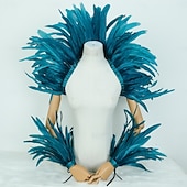 Χαμηλού Κόστους αξεσουάρ-Καθαρενικά 2026 Ρίο Καρναβάλι Σάμπα Αξεσουάρ Καρναβάλι Κόκκινο Και Κίτρινο Φτερό Στολή Σετ Μανίκι Ωμού  Καλύμματα Βραχίονα Για Μάρντι Γκρας Χορό Πάρτι Βραζιλία Φεστιβάλ Ενδυμασίας