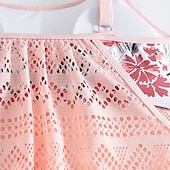 abordables Surfing Tankinis &amp; Bikinis-Mujer Traje de baño con estampado floral Traje de baño Tankini Floral Elástico Sin Mangas Bañadores Surf Playa Vocación Verano