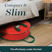 Недорогие Хранение Рождества-Комплект из 2 прочных сумок для хранения рождественских венков, изготовленных из брезентового материала, с застежкой-молнией и удобной ручкой для переноски, обеспечивающих защиту от пыли и вредителей