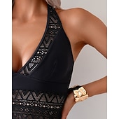 Недорогие Серфинг Танкини и Бикини-Жен. Рашгард Двухсекционный купальник Рашгард Однотонный Купальники Черный УПФ 50+ Без рукавов - Серфинг Пляж  Плавание Лето