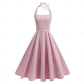 cheap Dresses-1950s Retro Vintage Midi Swing Dress Flare Dress Sleeveless Striped Fit &amp; Flare Fancy Dress Women's Carnival Valentine's Day Casual Homecoming Retro Theme Party Adults' Dress Spring &amp; Summer