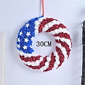 olcso USA 250.-250 Év Amerikai Függetlenség Napi Otthoni Ajtó Dekorációk Piros Kék és Fehér Koszorúk Ünnepi Parti Függetlenség Napi Koszorúk