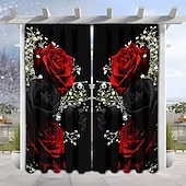 billiga Genomskinliga gardiner-Alla hjärtans dag-gardin i tunt tyg för fönster, röd med dekorativ bolldesign, eleganta mjuka fönstergardiner, romantisk heminredning för sovrum och vardagsrum