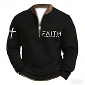 levne Pánské 3D mikiny-Pánské Mikina Čtvrtletní mikina na zip Černá Bílá Armádní zelená Námořnická modř Hnědá Poloviční zip Barevné bloky Písmeno Haç Poloviční zip Tisk Denní Sporty a outdoor Dovolená Polyester Vinobran