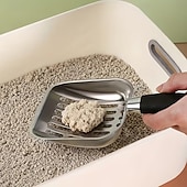 economico Prodotti per la pulizia-paletta per lettiera per gatti in acciaio inossidabile, pala metallica multifunzionale con fori fini per agglomerazione &amp;lettiera per gatti in tofu, grande strumento di pulizia cavo per gatti