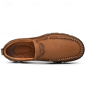 ieftine Pantofi casual slip-on-Teniși bărbătești maro din piele întoarsă și piele ecologică, cu design respirabil – încălțăminte sport și rezistentă, perfectă pentru activități în aer liber, alergare și ținute casual