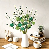  6 Pack St. Patrick’s Day Shamrock Berry Stems, Artificial Clover Picks for Decor, Green Irish Holiday Berry Stems for Table Centerpieces, Floral Arrangements and DIY Crafts