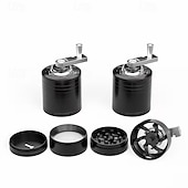 voordelige Keukengerei &amp; Gadgets-Robuuste handmatige zinken kruidenmolen en -vergruizer, draagbare kruidenmolen met handslinger voor thuis, in de keuken, op de camping en in restaurants. Ideaal voor specerijen, kruiden, koffie en