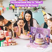  kartki urodzinowe fajerwerki wyskakujące ciasto dmuchane światło i muzyka kartka urodzinowa prezenty dla kobiet mężczyzn mamy dzieci