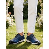 preiswerte Premium Leder Sneaker-Marineblaue Herren-Sneaker aus Leder – stylische, atmungsaktive Sneaker mit perforiertem Design, perfekt für aktive und lässige Outfits.